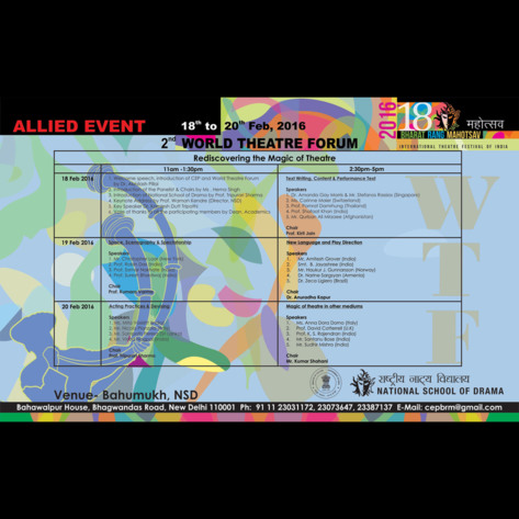 World Theatre Forum Schedule
