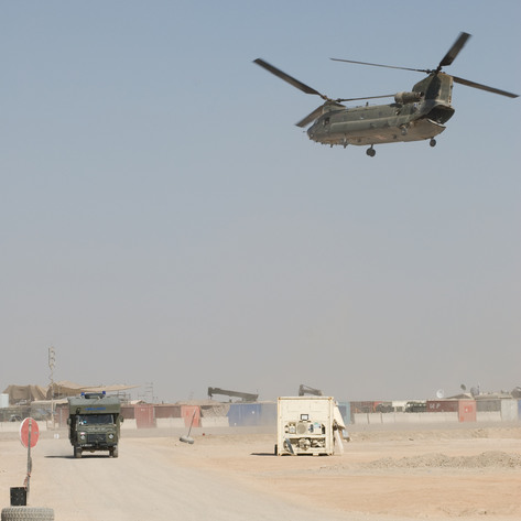Casualties arriving at Bastion by Chinook